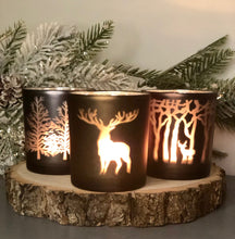 Load image into Gallery viewer, WOODLAND FOREST T-LIGHT HOLDERS SET OF 3
