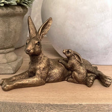 Load image into Gallery viewer, BRONZE RESTING MOTHER &amp; BABY HARE
