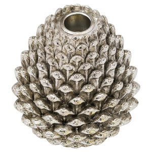 Silver Pinecone candle holder Hill Interiors Ltd
