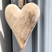 Load image into Gallery viewer, SMALL WHITE WASHED WOODEN HEART
