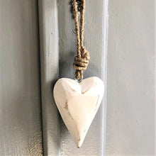 Load image into Gallery viewer, CHUNKY WHITE WOODEN HEART
